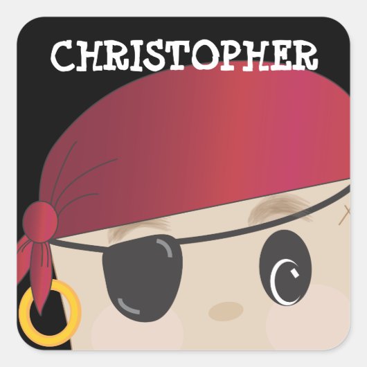 Personalisiert Friendly Pirate Sticker (Vorderseite)