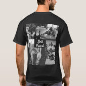 Personalisiert Friends Black & White Foto Collage  T-Shirt (Rückseite)