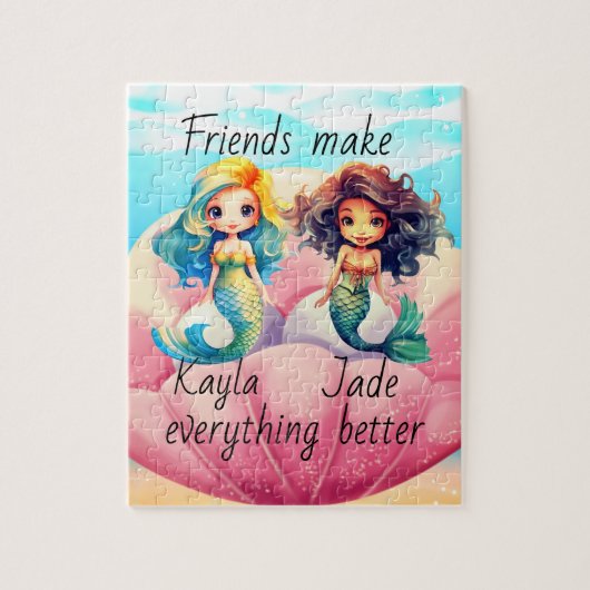Personalisiert Friends Mermaids Puzzle (Vertikal)