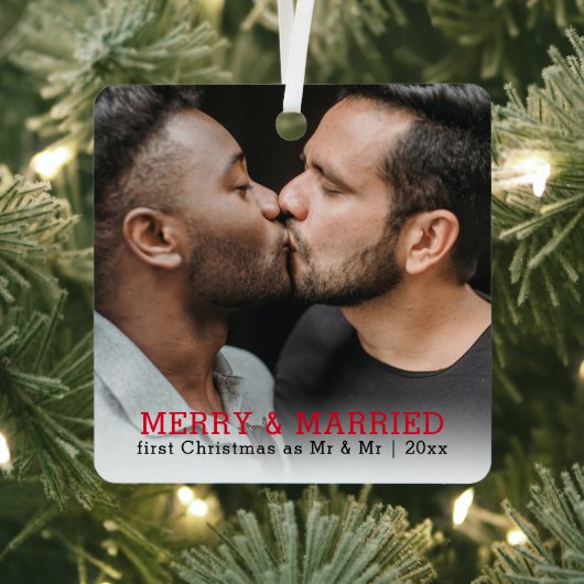 Personalisiert frohe und Verheiratete Weihnachten Ornament Aus Metall (InSitu)