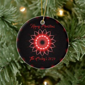 Personalisiert frohe Weihnachten Abstrakte Prismen Keramik Ornament