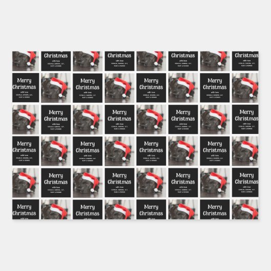 Personalisiert Frohe Weihnachten Custom Foto Grid Geschenkpapier Set (Vorderseite 3)
