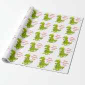 Personalisiert Frohe Weihnachten Dinosaurier-Weihn Geschenkpapier (Ungerollt)