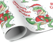 Personalisiert Frohe Weihnachten Dinosaurier-Weihn Geschenkpapier (Rolleneckpunkt)
