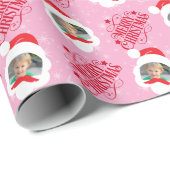 Personalisiert Frohe Weihnachten Foto Geschenkpapier (Rolleneckpunkt)