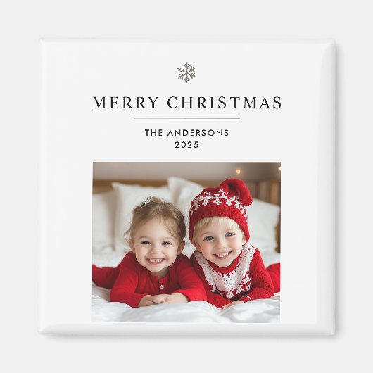 "Personalisiert Frohe Weihnachten Foto & Name Magn Magnet (Vorne)