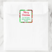 Personalisiert frohe Weihnachten für Sie Quadratischer Aufkleber (Tasche)