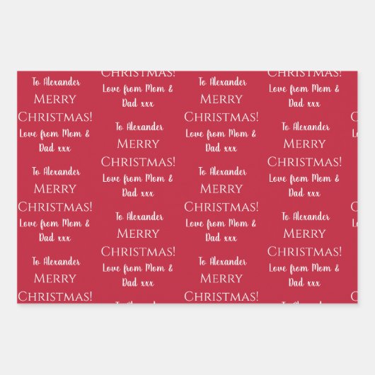 Personalisiert frohe Weihnachten Geschenkpapier Set (Vorderseite 3)