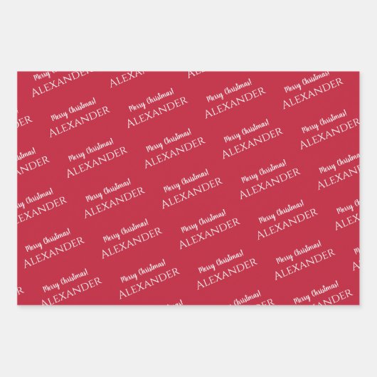 Personalisiert frohe Weihnachten Geschenkpapier Set (Vorderseite 2)