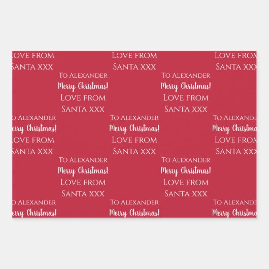 Personalisiert frohe Weihnachten Geschenkpapier Set (Vorderseite)