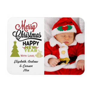 Personalisiert frohe Weihnachten Glück Neues Jahr  Magnet