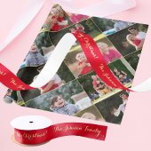 Personalisiert Frohe Weihnachten Gold Red Gift Wra Satinband