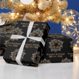 Personalisiert frohe Weihnachten Gold Silver Black Geschenkpapier