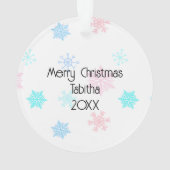 Personalisiert Frohe Weihnachten Gray Kitten Pink Ornament (Rückseite)