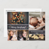 Personalisiert, frohe Weihnachten, Halbpension, Fo Feiertagspostkarte (Vorne/Hinten)