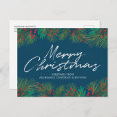 Personalisiert frohe Weihnachten Holly und Berries (Vorne/Hinten)