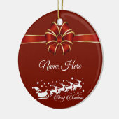 Personalisiert frohe Weihnachten Keramik Ornament (Links)