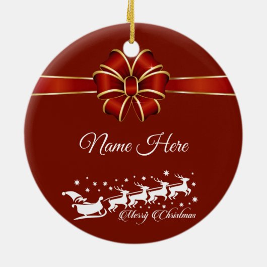 Personalisiert frohe Weihnachten Keramik Ornament (Hinten)