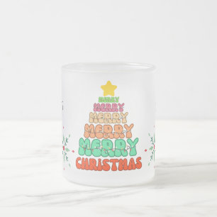 Personalisiert frohe Weihnachten Mattglastasse