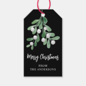 Personalisiert frohe Weihnachten Mistletoe Geschenkanhänger (Vorderseite)