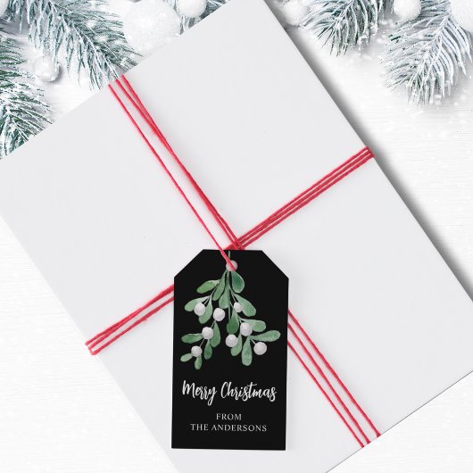 Personalisiert frohe Weihnachten Mistletoe Geschenkanhänger