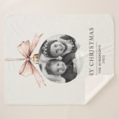 "Personalisiert frohe Weihnachten mit Foto Geschen Sherpadecke (Vorderseite (Horizontal))