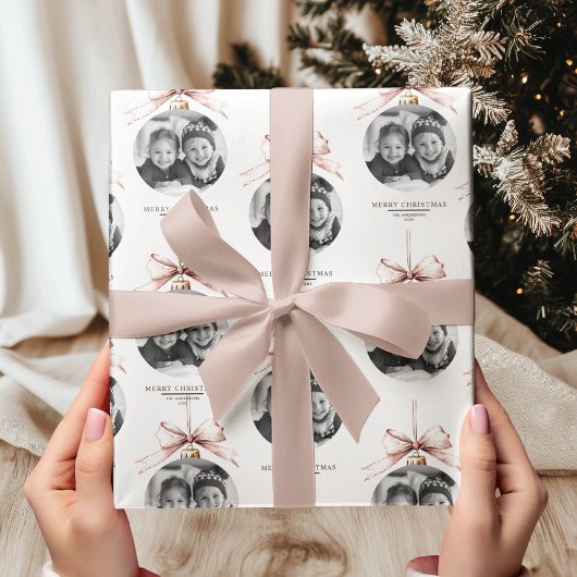 "Personalisiert frohe Weihnachten mit Foto Geschenkpapier
