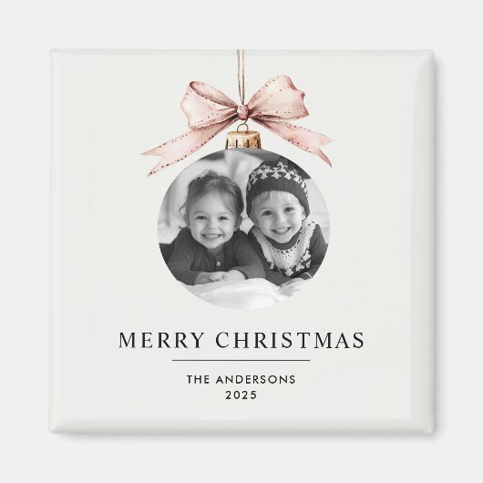 Personalisiert frohe Weihnachten mit Foto Magnet (Vorne)