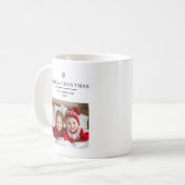 "Personalisiert frohe Weihnachten mit Foto und Nam Kaffeetasse (Vorderseite Links)