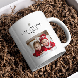 "Personalisiert frohe Weihnachten mit Foto und Nam Kaffeetasse