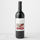 "Personalisiert frohe Weihnachten mit Foto und Nam Weinetikett (Vorderseite)