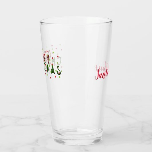 Personalisiert frohe Weihnachten mit roten/grünen  Glas (Links)