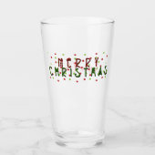 Personalisiert frohe Weihnachten mit roten/grünen  Glas (Vorderseite)