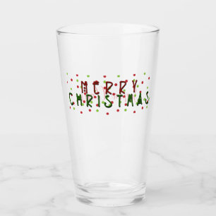 Personalisiert frohe Weihnachten mit roten/grünen Glas