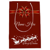 Personalisiert frohe Weihnachten Mittlere Geschenktüte (Vorderseite)