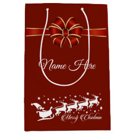 Personalisiert frohe Weihnachten Mittlere Geschenktüte