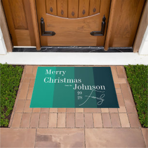 Personalisiert frohe Weihnachten Moderne Typografi Fußmatte