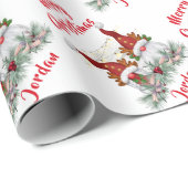 Personalisiert frohe Weihnachten Niedlich Gnomes U Geschenkpapier (Rolleneckpunkt)