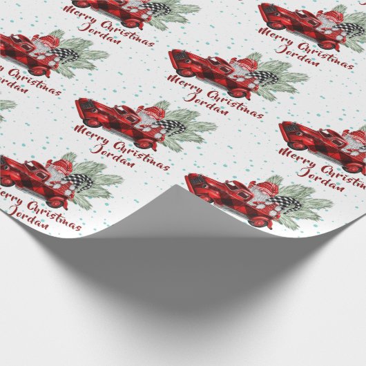 Personalisiert frohe Weihnachten Niedlich Gnomes U Geschenkpapier (Ecke)