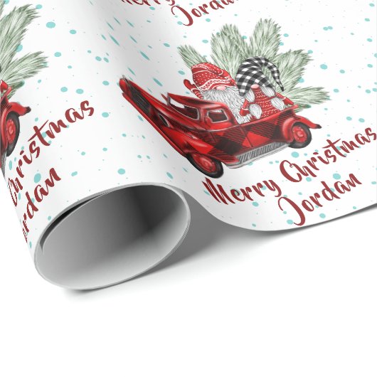 Personalisiert frohe Weihnachten Niedlich Gnomes U Geschenkpapier (Rolleneckpunkt)