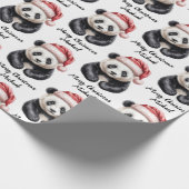 Personalisiert frohe Weihnachten Niedlich Panda Bä Geschenkpapier (Ecke)