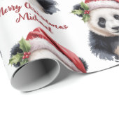 Personalisiert frohe Weihnachten Niedlich Panda Bä Geschenkpapier (Rolleneckpunkt)