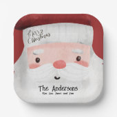 Personalisiert frohe Weihnachten Niedlicher Weihna Pappteller (Vorderseite)