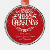 Personalisiert frohe Weihnachten Ornament Aus Metall (Vorne)
