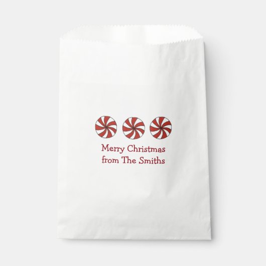Personalisiert frohe Weihnachten Pfefferminzbonbon Geschenktütchen (Vorderseite)