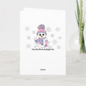 Personalisiert frohe Weihnachten Pink und Blue Sno Karte (Rückseite)