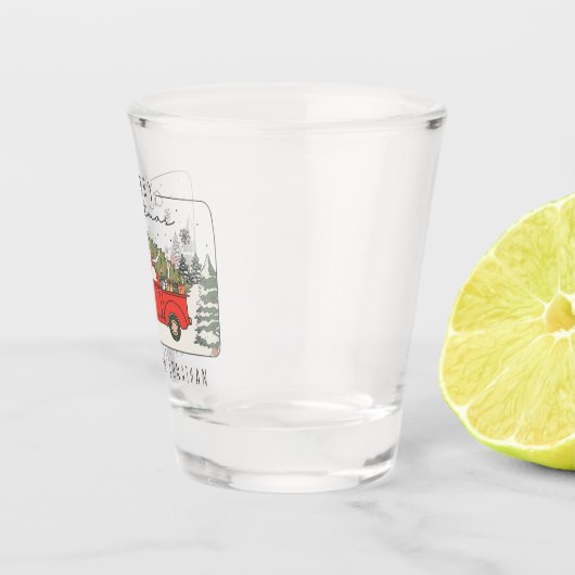 Personalisiert frohe Weihnachten Retro-Shotglas Schnapsglas (Rechts)