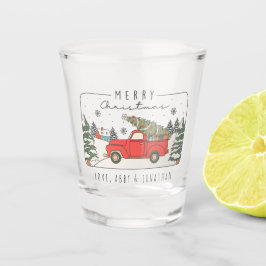 Personalisiert frohe Weihnachten Retro-Shotglas Schnapsglas
