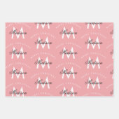 Personalisiert Frohe Weihnachten Rosa Monogramm Geschenkpapier Set (Vorderseite)