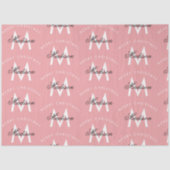 Personalisiert Frohe Weihnachten Rosa Monogramm Seidenpapier (Vorderseite)
